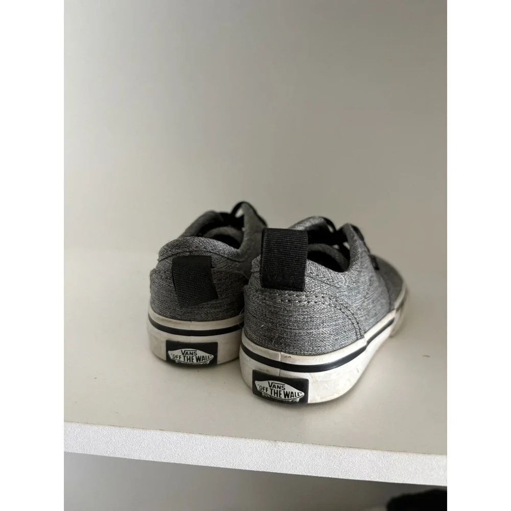 Vans Toddler Atwood Gray & Black Slip On Sneakers size 7